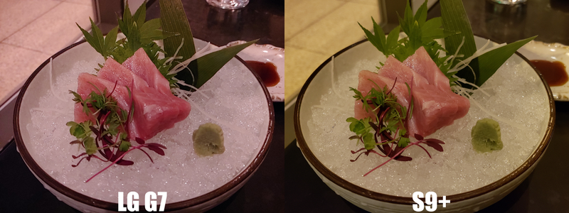 The S9+’s pic has been cropped down to 4-MP, to match the resolution you get when using the G7's low-light pixel binning feature.